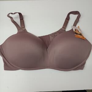 Joyspun Plus Wirefree Full Coverage Bra Women's Size 44D Purple Smooth Wings